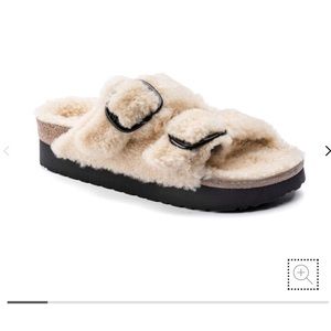 Arizona big buckle Shearling Birkenstock sandals